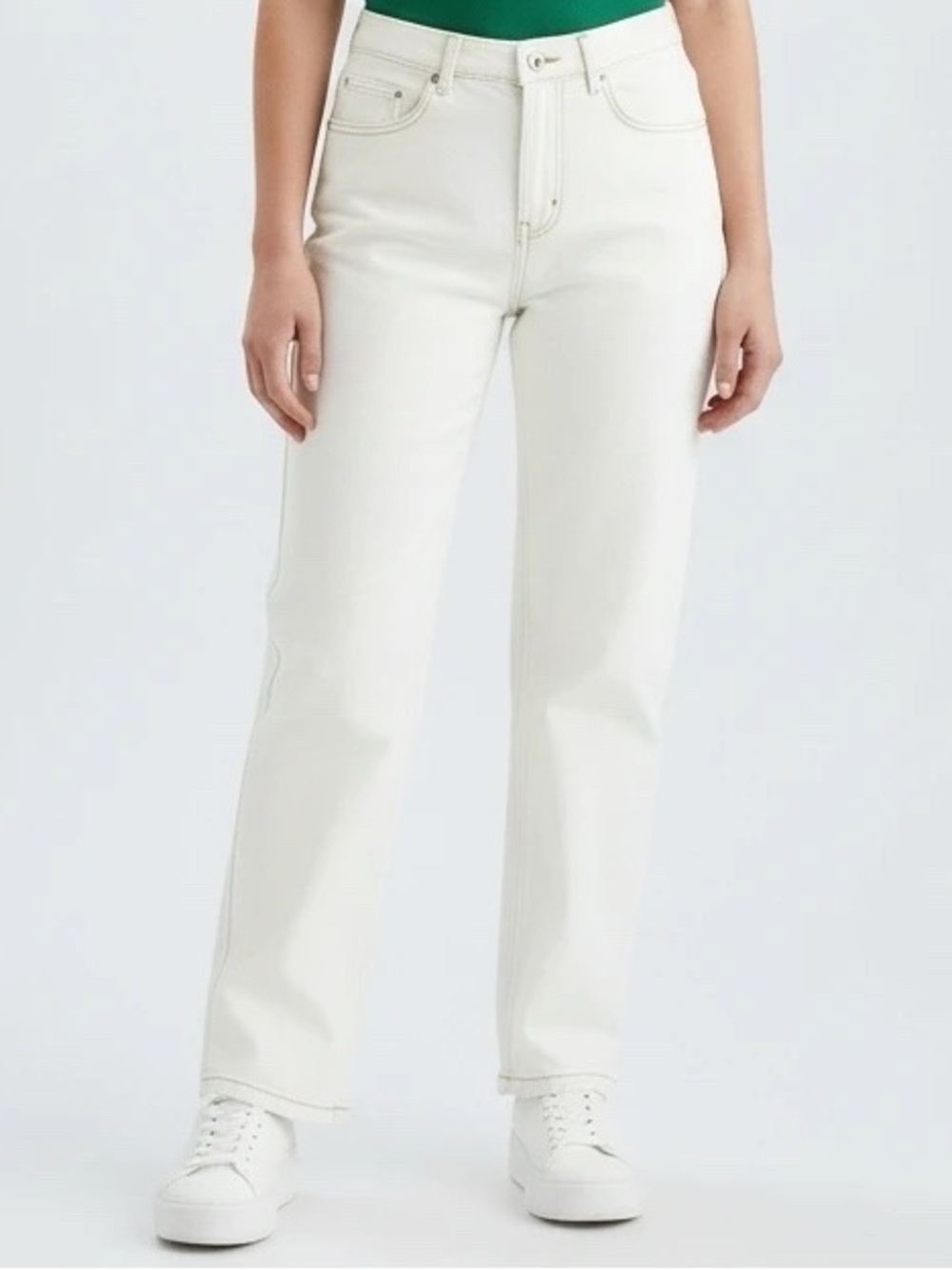 Reclaimed Vintage Cream High Rise Jeans - Picture 1 of 9